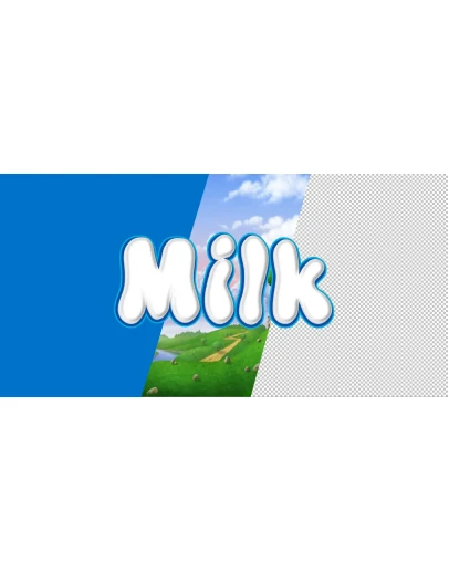 Воздушная надутая надпись в стиле капли сливок молока