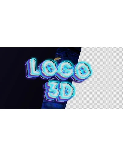 Неоновая надпись для шапки канала или видео превью с 3Д