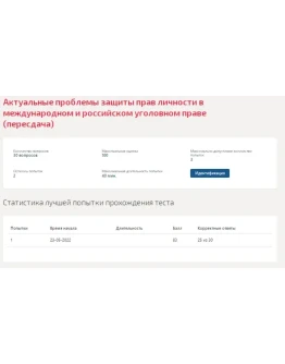 Актуальные проблемы защиты прав личности.Тест Синергия