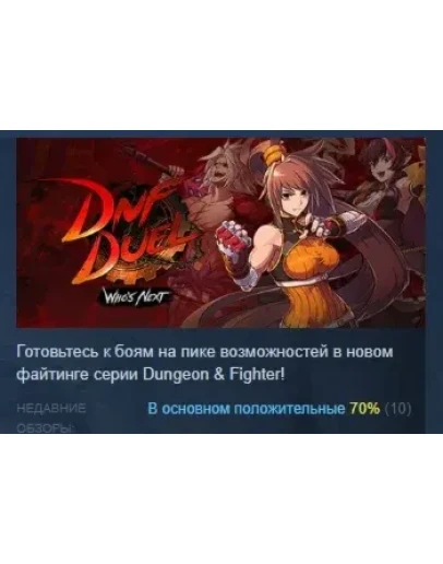 DNF Duel АВТОДОСТАВКА STEAM GIFT РОССИЯ
