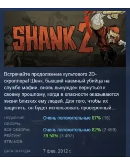 Shank 2 АВТОДОСТАВКА STEAM РОССИЯ Shank 2 АВТОДОСТАВКА STEAM РОССИЯ