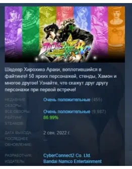 JoJo's Bizarre Adventure All-Star Battle R STEAM РОССИЯ
