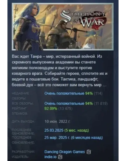 Symphony of War: The Nephilim Saga STEAM GIFT РОССИЯ
