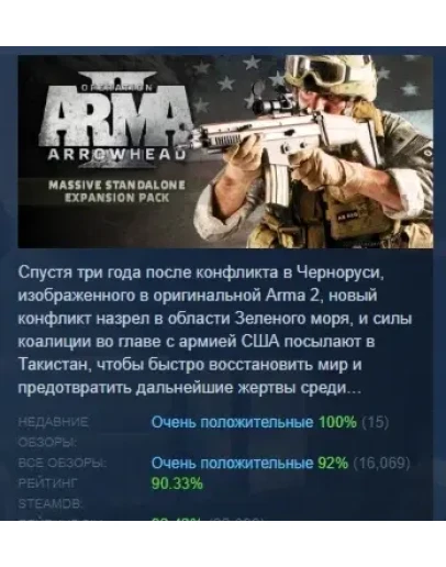 Arma 2: Operation Arrowhead АВТОДОСТАВКА STEAM РОССИЯ