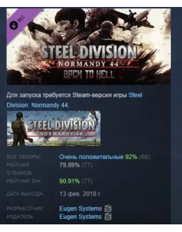 Steel Division: Normandy 44 - Back to Hell DLC STEAM РФ