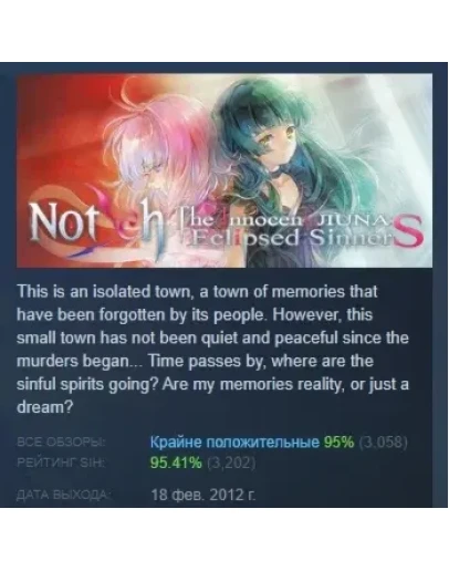 Notch - The Innocent LunA Eclipsed SinnerS STEAM РОССИЯ