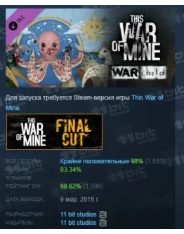This War of Mine: War Child Charity DLC STEAM РОССИЯ