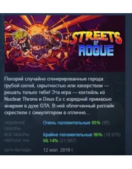 Streets of Rogue АВТОДОСТАВКА STEAM РОССИЯ Streets of Rogue АВТОДОСТАВКА STEAM РОССИЯ