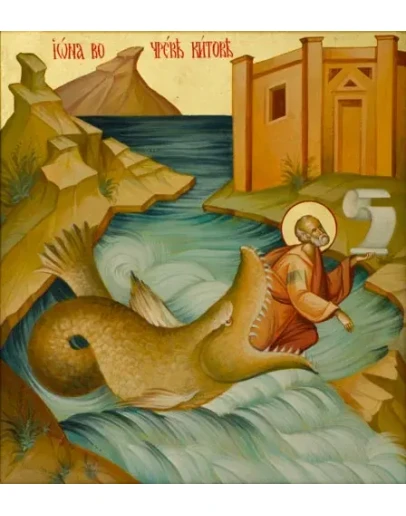 Иона во чреве китове_001(74х82см)