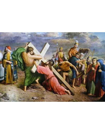 Симон Киринеянин помогает Иисусу нести Крест_003