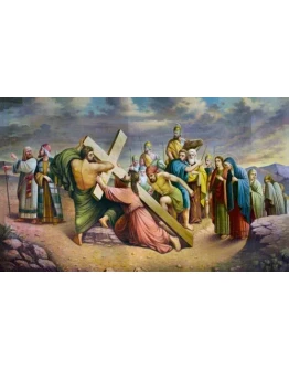 Симон Киринеянин помогает Иисусу нести Крест_003