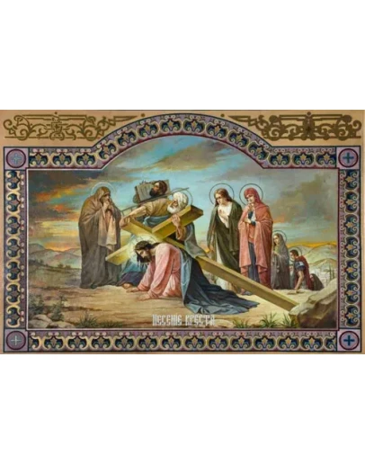 Симон Киринеянин помогает Иисусу нести Крест_005