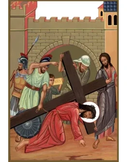 003-Иисус падает в первый раз под Крестом(108х158)слои