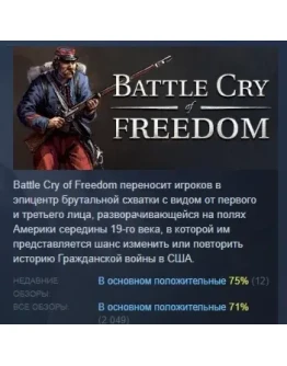 Battle Cry of Freedom АВТОДОСТАВКА STEAM GIFT РОССИЯ