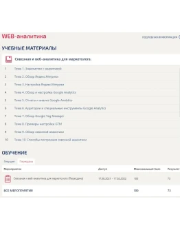 Сквозная веб-аналитика для маркетолога ответы Синергия