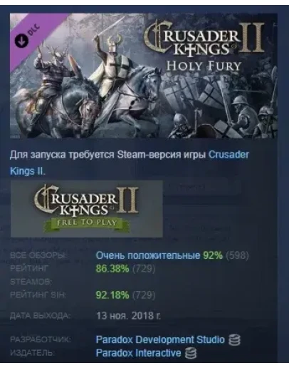 Expansion - Crusader Kings II: Holy Fury STEAM РОССИЯ