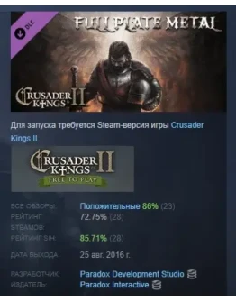 Crusader Kings II: Full Plate Metal DLC STEAM РОССИЯ