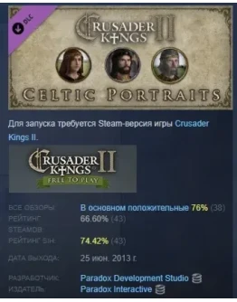 Crusader Kings II: Celtic Portraits DLC STEAM РОССИЯ