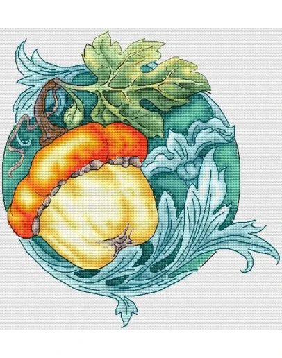 Эксклюзив. схема для вышивки крестом Чалмовидная тыква