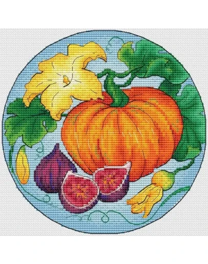 Эксклюзив. схема для вышивки крестом Тыква и инжир