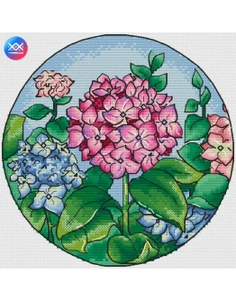 Эксклюзив. схема для вышивки крестом Гортензия