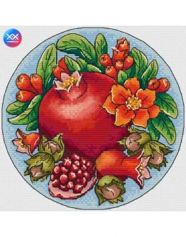 Эксклюзив. схема для вышивки крестом Гранат и фундук