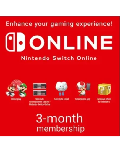 NINTENDO SWITCH ONLINE GIFT CARD 3 МЕСЯЦА (EU) КЛЮЧ