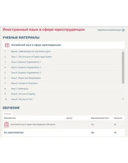 Английский язык в сфере юриспруденции ответы Синергия