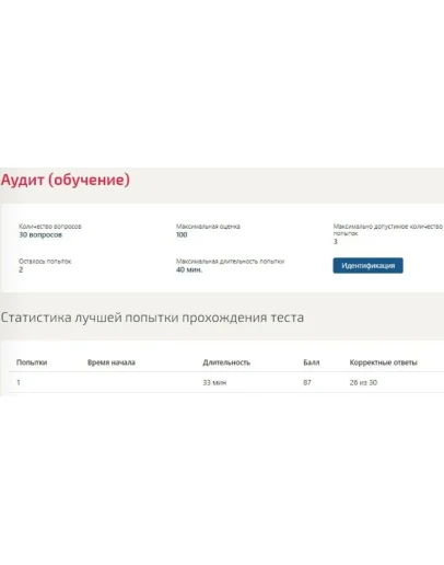 Аудит ответы Синергия МФПУ (ВСЕ ТЕСТЫ)