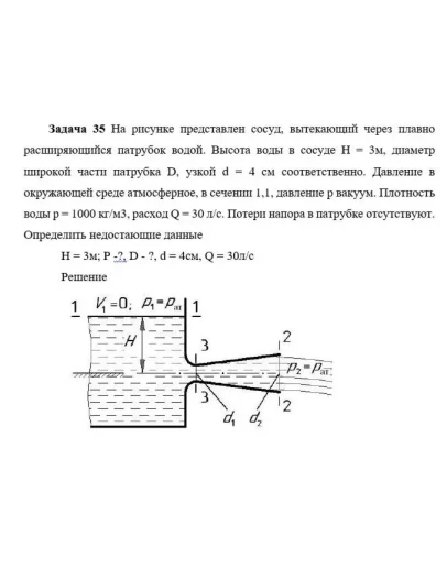 Задача 35 На рисунке представлен сосуд Задача 35 На рисунке представлен сосуд