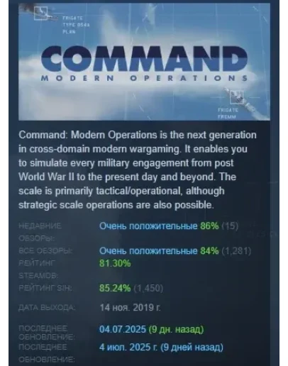 Command: Modern Operations АВТОДОСТАВКА STEAM РОССИЯ Command: Modern Operations АВТОДОСТАВКА STEAM РОССИЯ