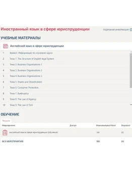 Иностранный язык в сфере юриспруденции ответы Синергия