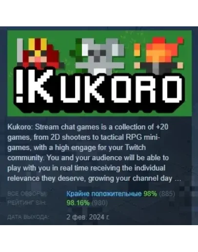 Kukoro: Stream chat games АВТОДОСТАВКА STEAM РОССИЯ