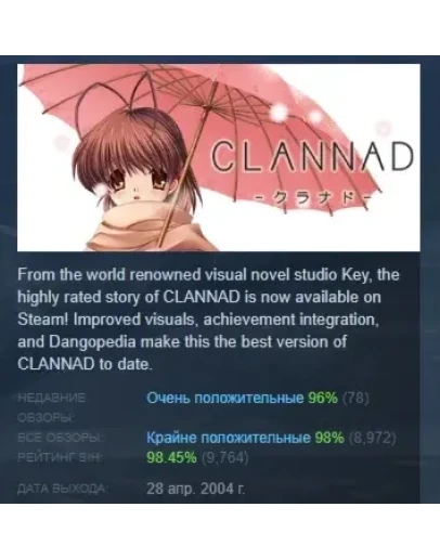 CLANNAD HD Edition АВТОДОСТАВКА STEAM РОССИЯ