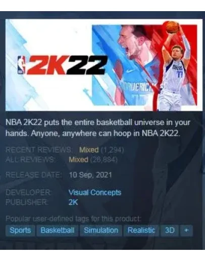 NBA 2K22 (Steam Key GLOBAL)