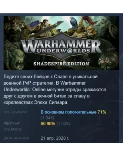 Warhammer Underworlds - Shadespire Edition STEAM РОССИЯ