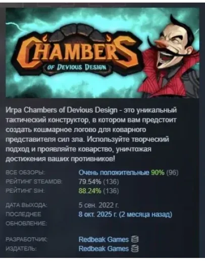 Chambers of Devious Design АВТОДОСТАВКА STEAM РОССИЯ