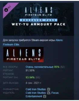 Aliens: Fireteam Elite Wey-Yu Armoury DLC STEAM РОССИЯ