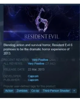Resident Evil 6 Complete (Steam Key GLOBAL)