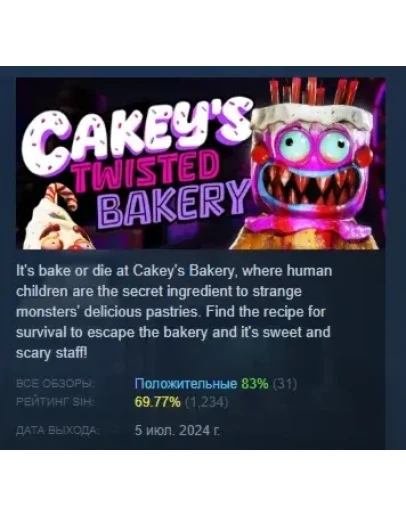 Cakey's Twisted Bakery АВТОДОСТАВКА STEAM РОССИЯ