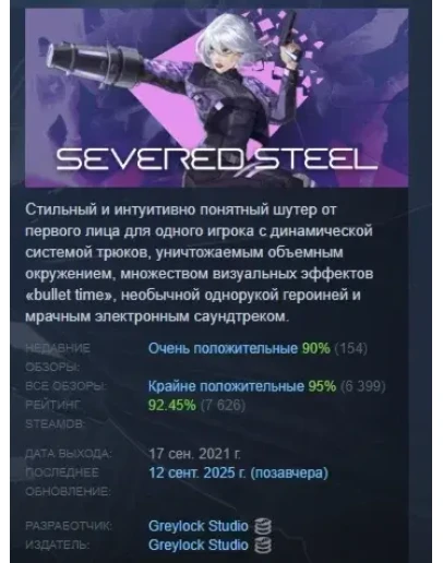Severed Steel АВТОДОСТАВКА STEAM РОССИЯ