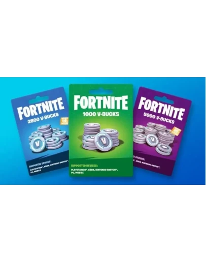 FORTNITE1000 - 2800 - 5000 - 13500 V-BucksEpic FORTNITE1000 - 2800 - 5000 - 13500 V-BucksEpic