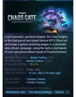 Warhammer 40,000: Chaos Gate - Daemonhunters GLOBAL KEY
