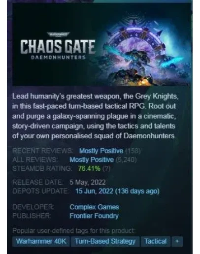 Warhammer 40,000: Chaos Gate - Daemonhunters GLOBAL KEY