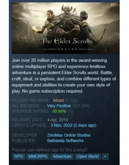 The Elder Scrolls Online (Steam Key / Global)