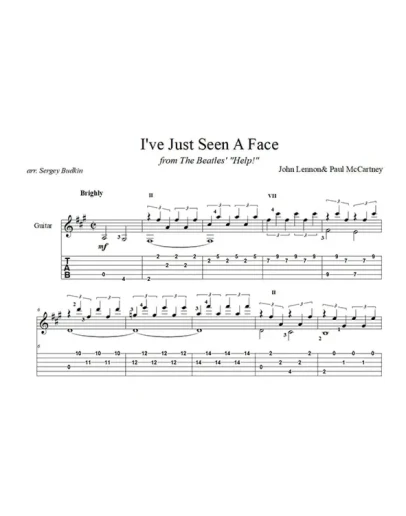 I've Just Seen A Face (The Beatles) для гитары