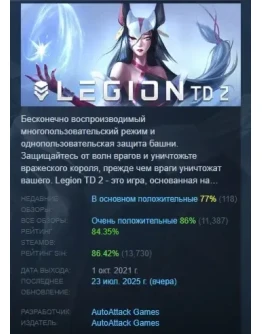 Legion TD 2 - Multiplayer Tower Defense STEAM РОССИЯ Legion TD 2 - Multiplayer Tower Defense STEAM РОССИЯ