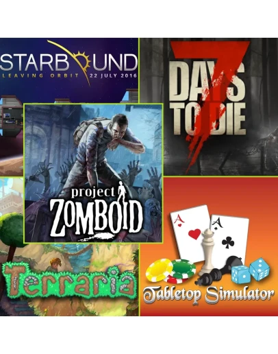 5 ИГРProject Zomboid7 Days to DieTerrariaTabletop