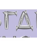 Набор русских букв, имитирующих стальные