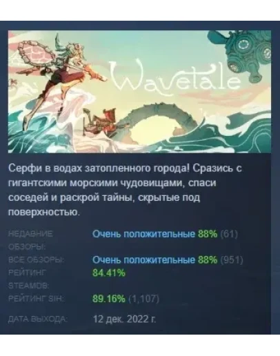 Wavetale АВТОДОСТАВКА STEAM РОССИЯ